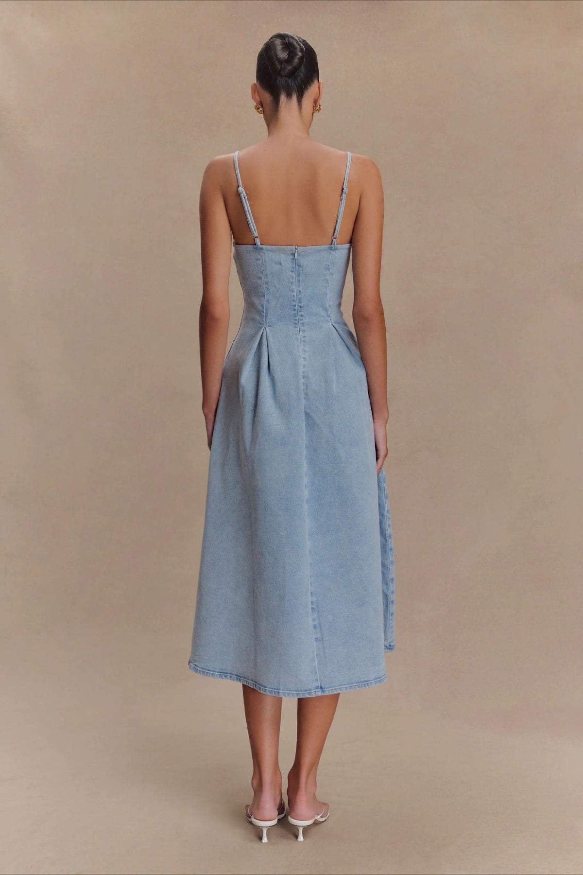 Strapless Denim Dress - View 5 | VelvetHem