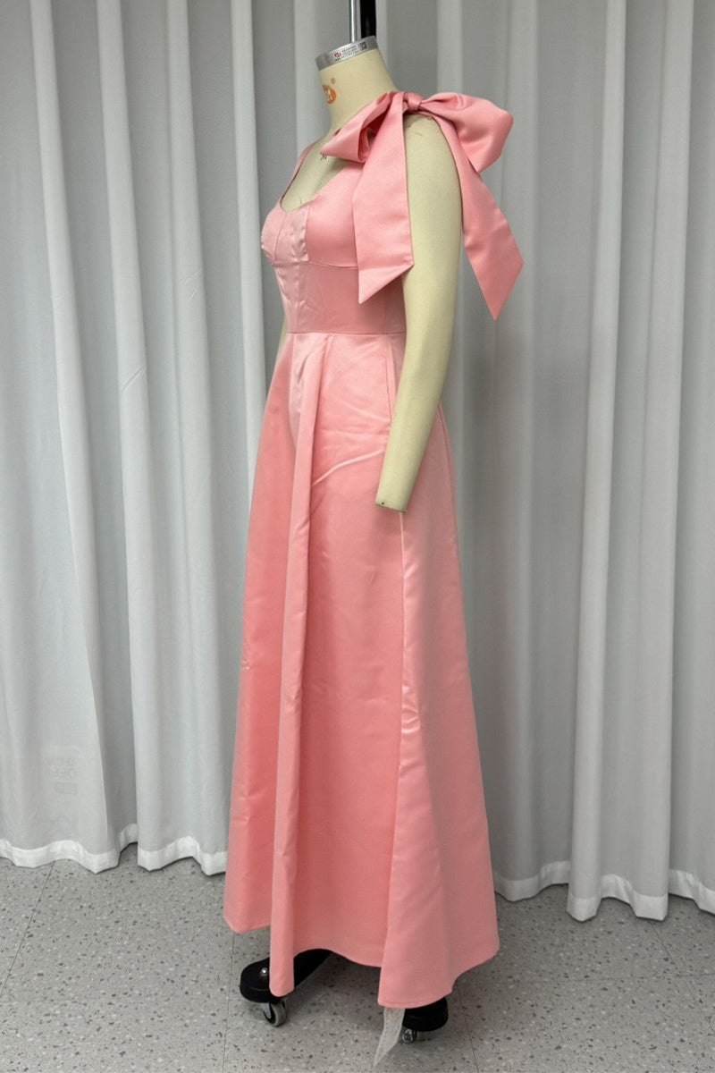 Sexy Solid Color Lace Up U Neck Evening Dresses - View 3 | VelvetHem