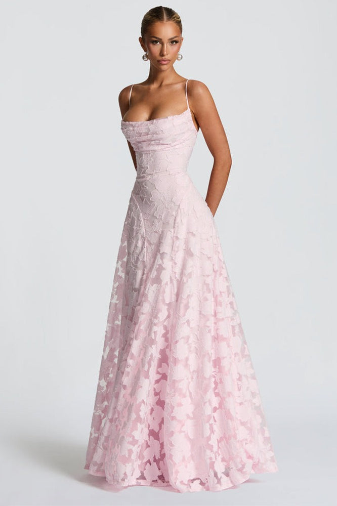 Backless Chiffon Maxi Dress