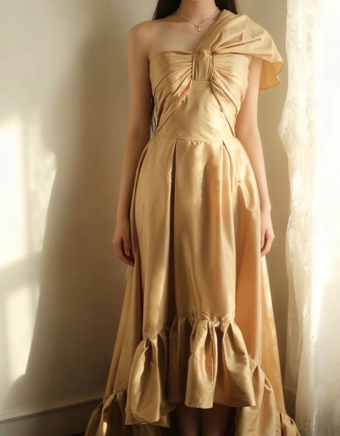 One-Shoulder A-Line Prom Dress Formal Party Dress Evening Dress