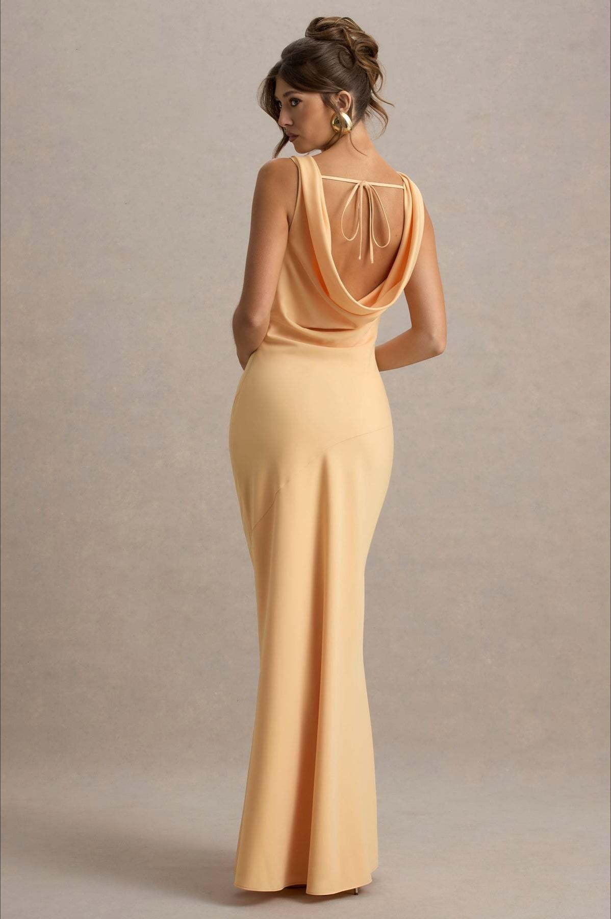 Satin Cowl Neck Dress with Tailored Everyday Styling Boutique Fashion Style