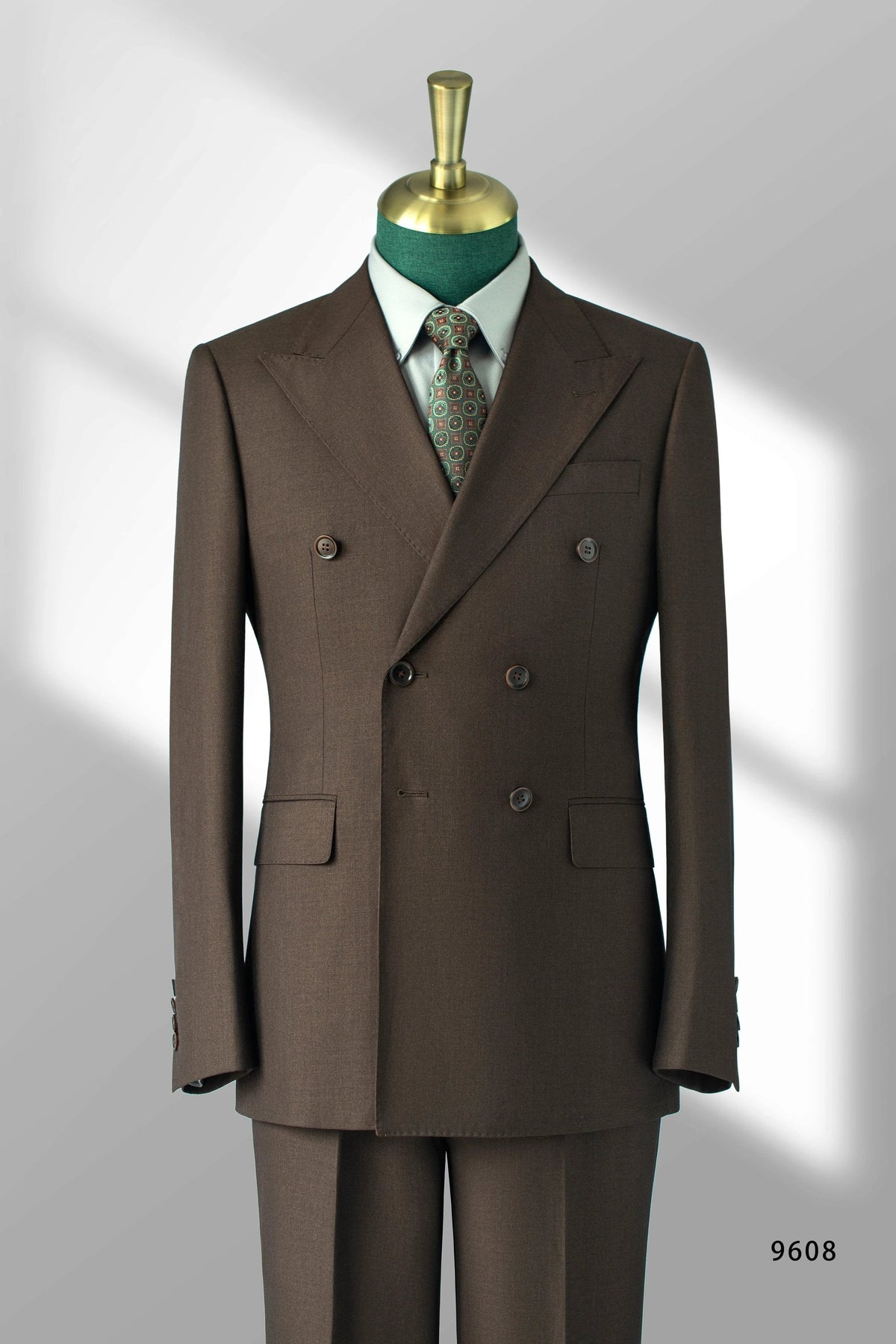Double-Breasted Dark Brown Wool Suit | Tailored Formal Groom & Business Suit by 男装