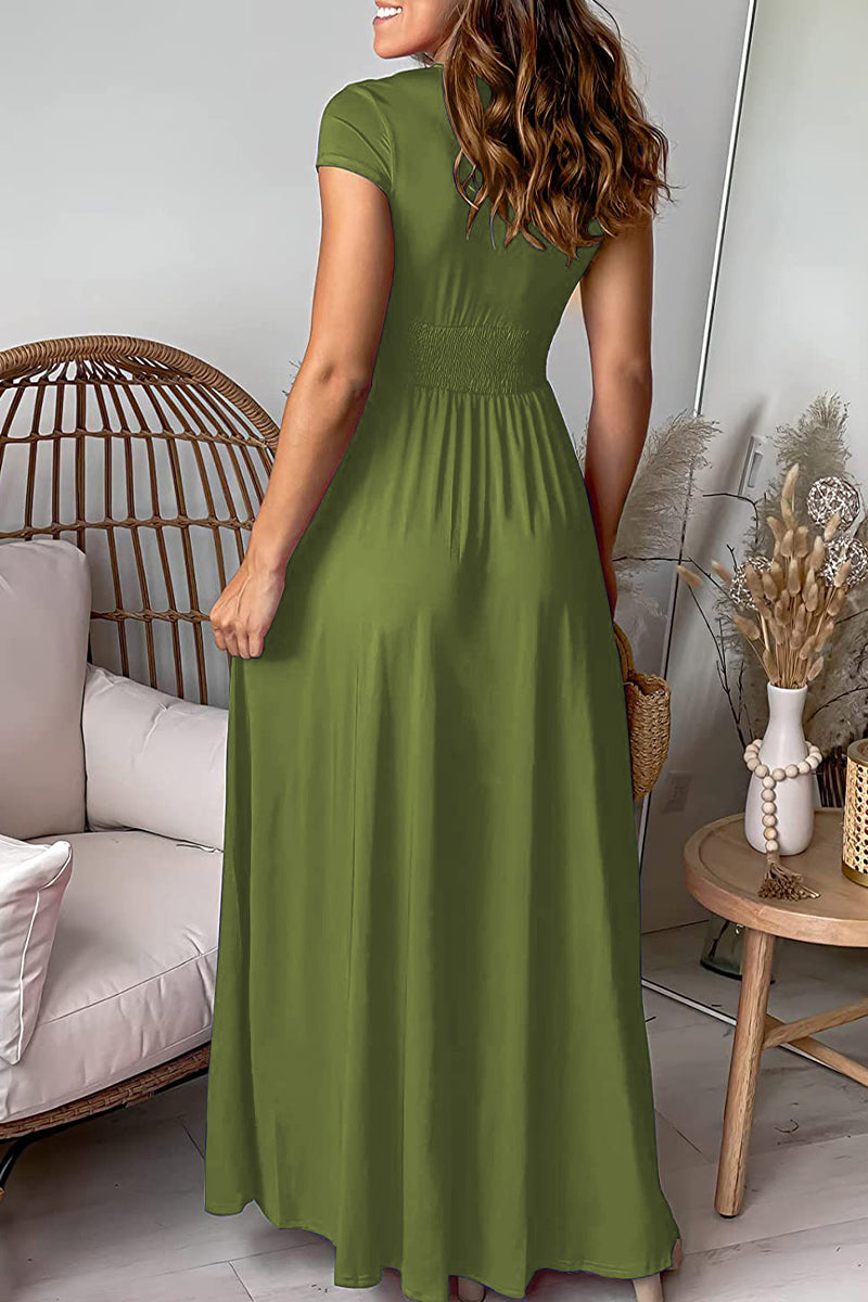 Elegant Solid Slit V Neck Evening Dress Dresses(7 Colors) - View 6 | VelvetHem