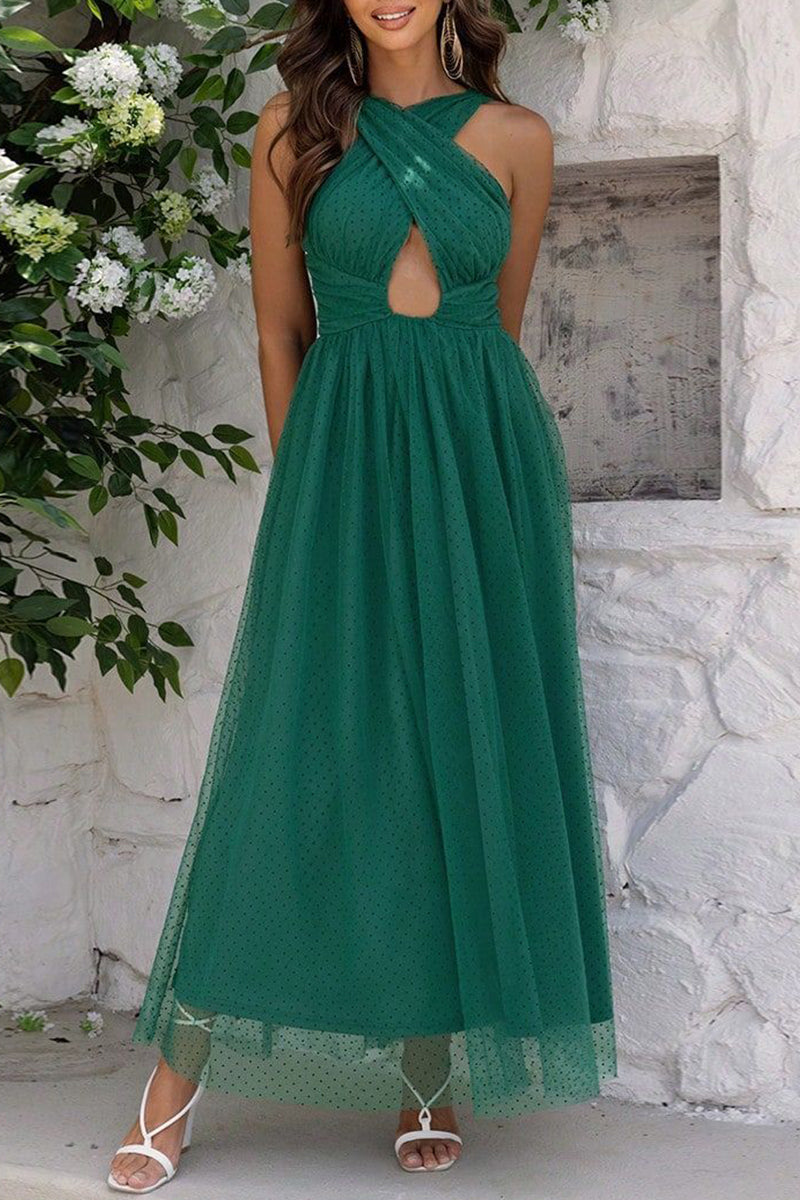 Sexy Formal Solid Hollowed Out Backless Halter Evening Dress Dresses - View 2 | VelvetHem