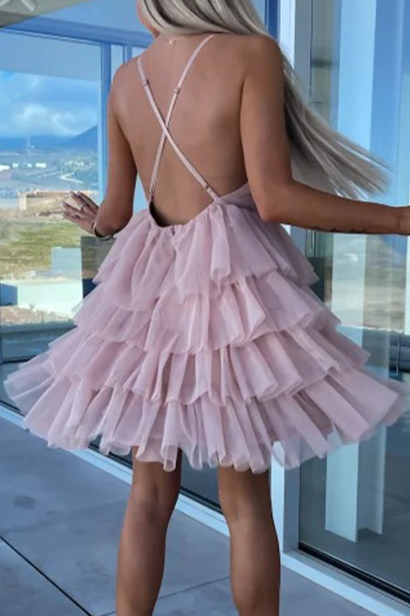 Sexy Sweet Celebrities Solid Backless V Neck Evening Dress Dresses - View 4 | VelvetHem