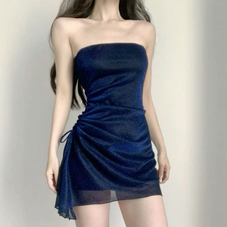 Blue Sheath Homecoming Dress Mini Evening Dress