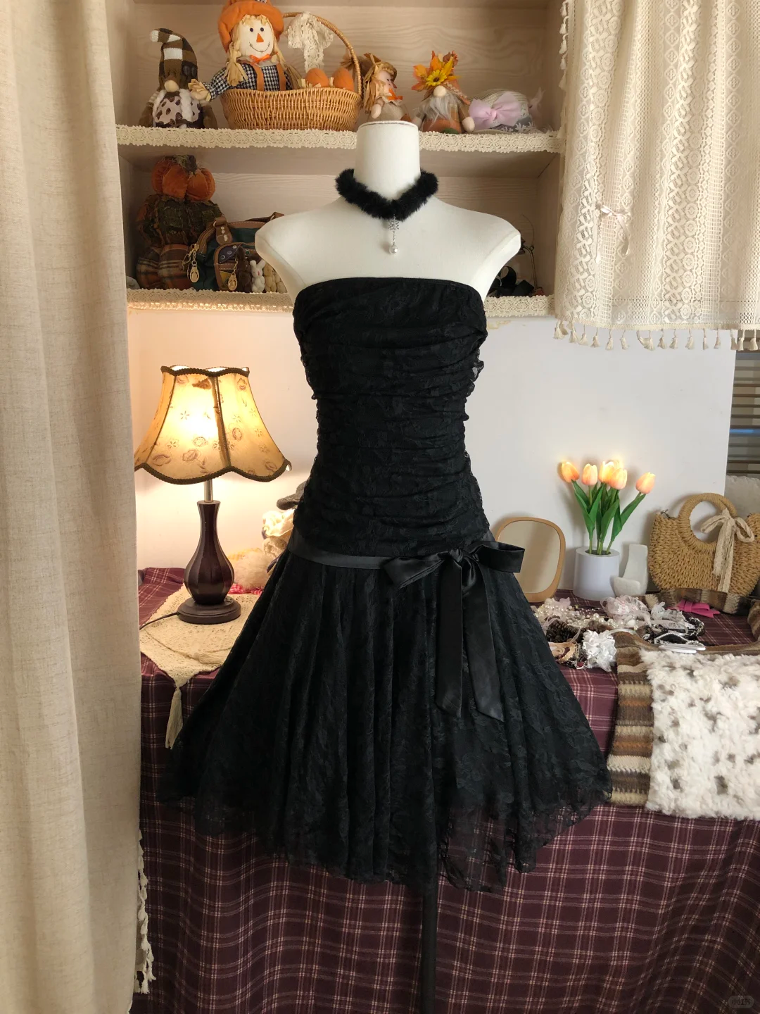Black Strapless Lace Sexy A-Line Short Birthday Outfits Formal Graduation Homecoming Dress - FashionDia