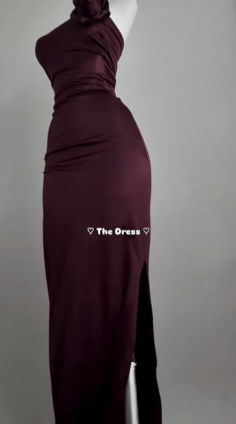 Simple Sheath Burgundy Long Prom Dress Strapless Evening Dress Y8511 - View 4 | VelvetHem