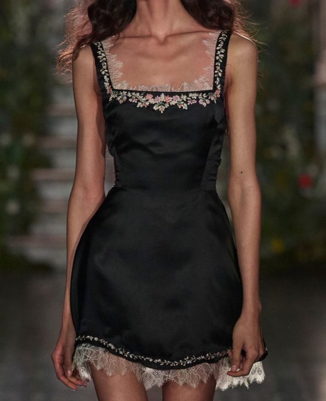 Elegant Black Square Neck Satin Lace Short Graduation Homecoming Dress 21st Birthday Dress - FashionDia