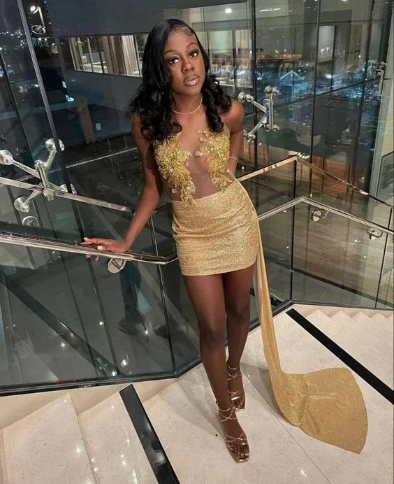 21th Birthday Outfit Dress Sexy Homecoming Dress For Black Girls (ZD12475)