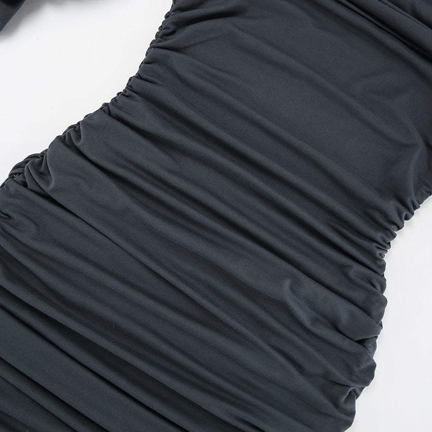 Glamor Off Shoulder Dress Grey