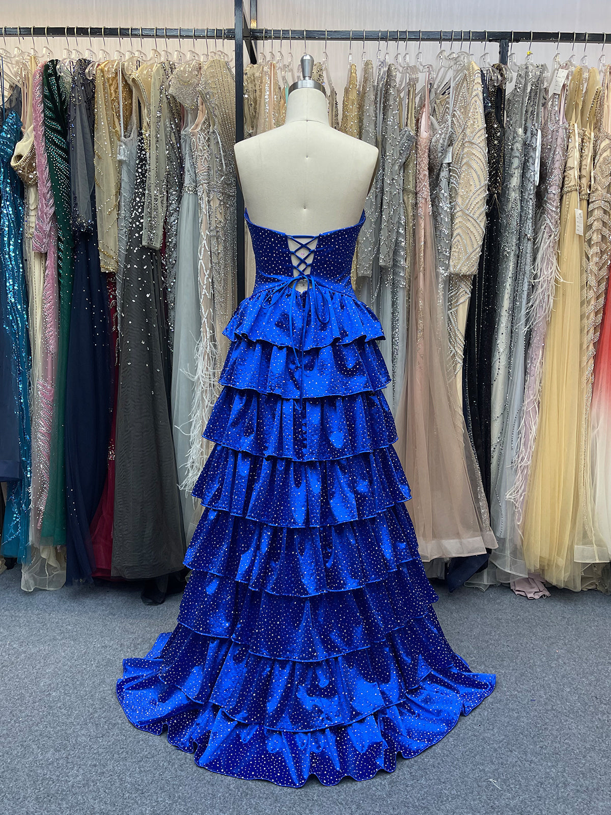 A Line Strapless Sweetheart Satin Long Prom Dress with Keyhole
