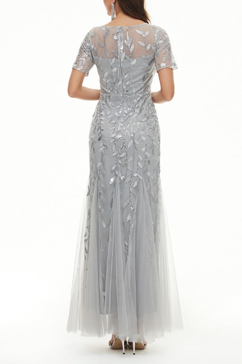 Celebrities Elegant Patchwork Sequins O Neck Evening Dress Dresses - View 13 | VelvetHem