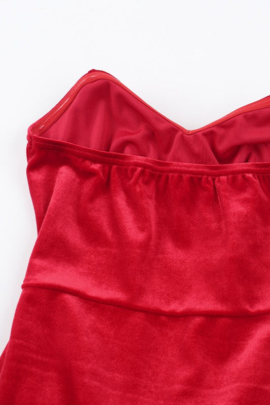 Contemporary Boned Corset Velvet Dress for Modern Fashion Wear