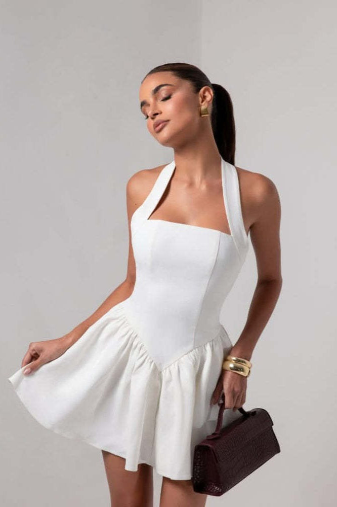 Low-Back Ruffle Mini Party Dress - View 13 | VelvetHem