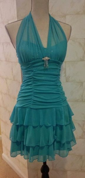 Halter A Line Tiered Short Homecoming Dress J8151