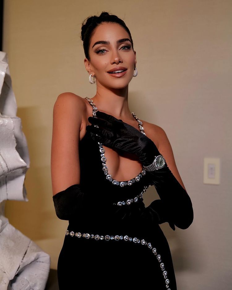 Elegant Long Sequin Mesh Halter Prom Dress - View 2 | VelvetHem