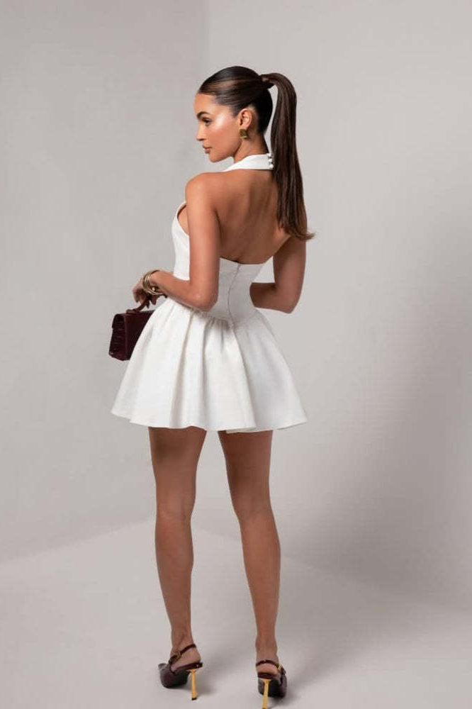 Low-Back Ruffle Mini Party Dress - View 14 | VelvetHem