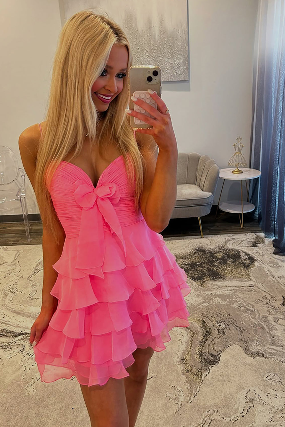 A Line Homecoming Dresses Blue Tulle Sweetheart Tiered Cocktail Dresses