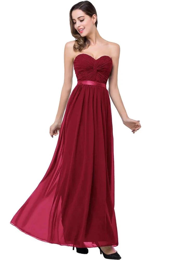 A-line Strapless Chiffon Bridesmaid Dress with Draped by misshow.com
