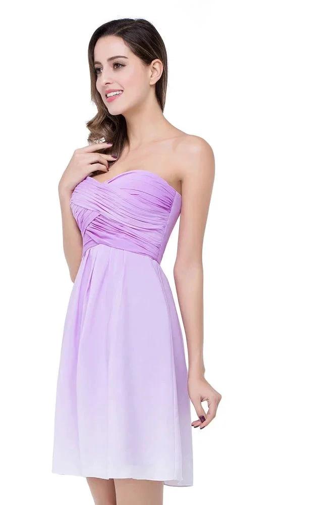 A-line Strapless Chiffon Bridesmaid Dress with Draped (ZD13067)