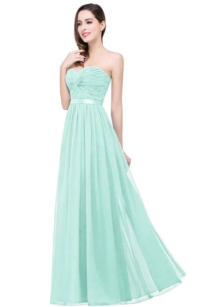 A-line Strapless Chiffon Bridesmaid Dress with Draped by misshow.com