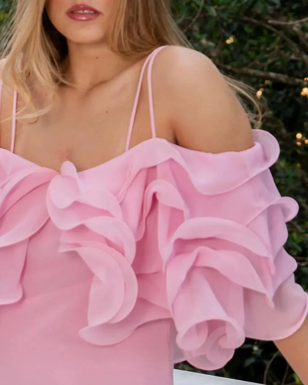 Elegant Pink Straight Long Evening Dresses Chiffon Off the Shoulder Wavy Pleats Women Formal Party Dress Prom Gowns