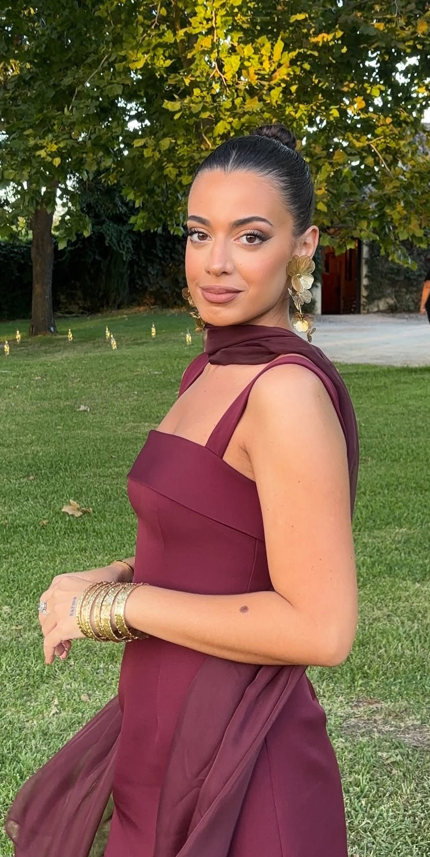 Burgundy Sheath Long Prom Dress Formal Wedding Guest Dress