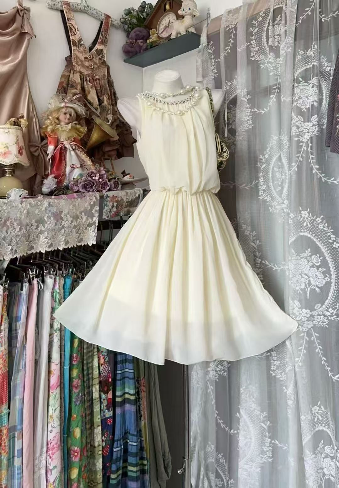 A-Line Beige Short Homecoming Dress Birthday Dress