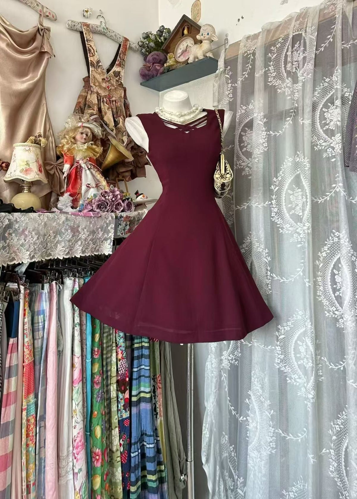 A-Line Burgundy Birthday Dress Short Homecoming Dress