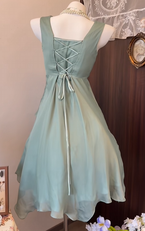A Line Chiffon Ruffled Homecoming Dress Short Party Dress  J11038