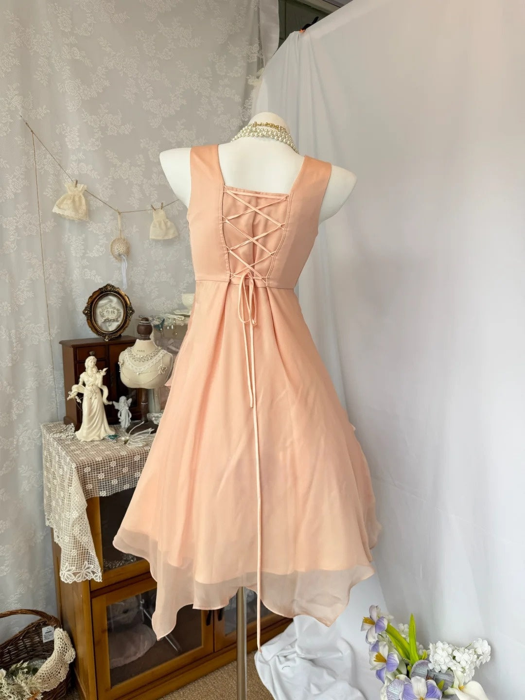 A Line Chiffon Ruffled Short Homecoming Dress J10735
