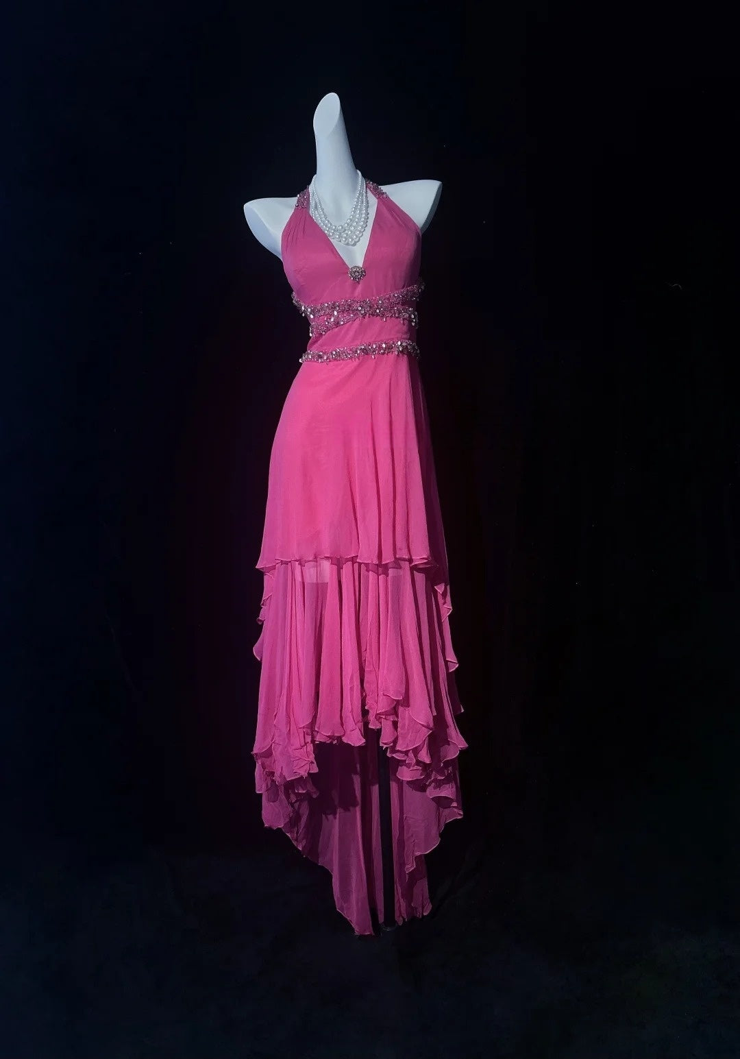 A-Line Pink Chiffon Prom Dress Formal Evening Dress