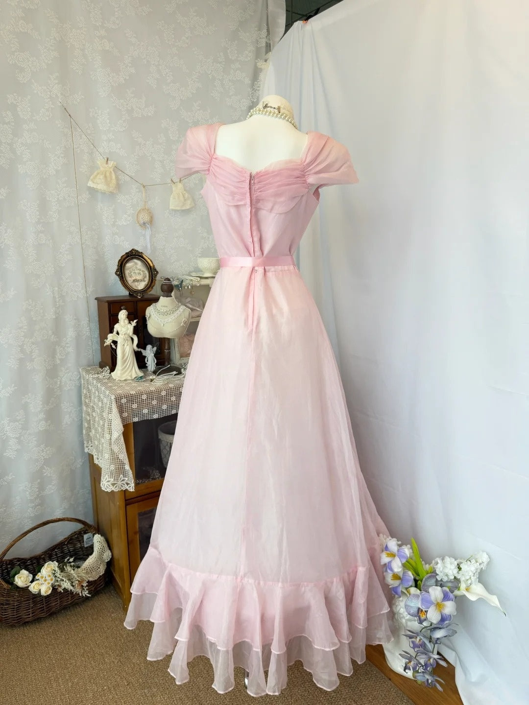 A-Line Pink Retro Prom Dress Sweet Birthday Dress