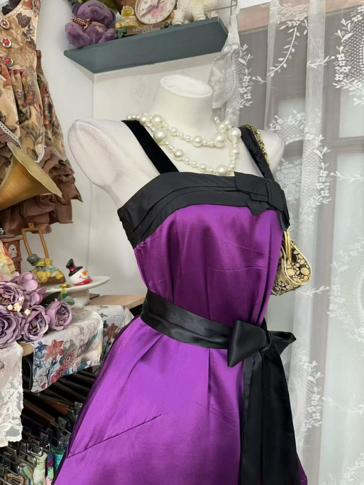 A-Line Purple Satin Short Homecoming Party Dress