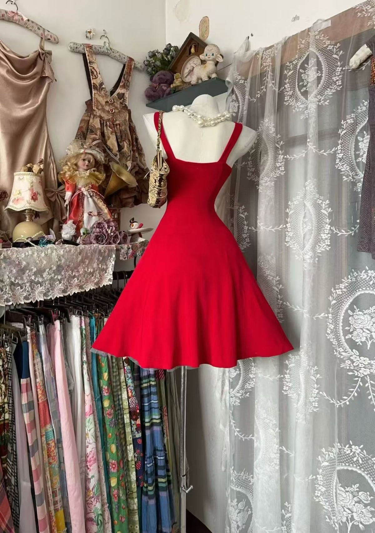 A-Line Red Retro Short Homecoming Party Dress