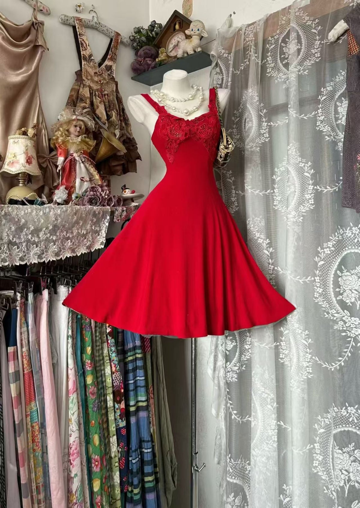 A-Line Red Retro Short Homecoming Party Dress