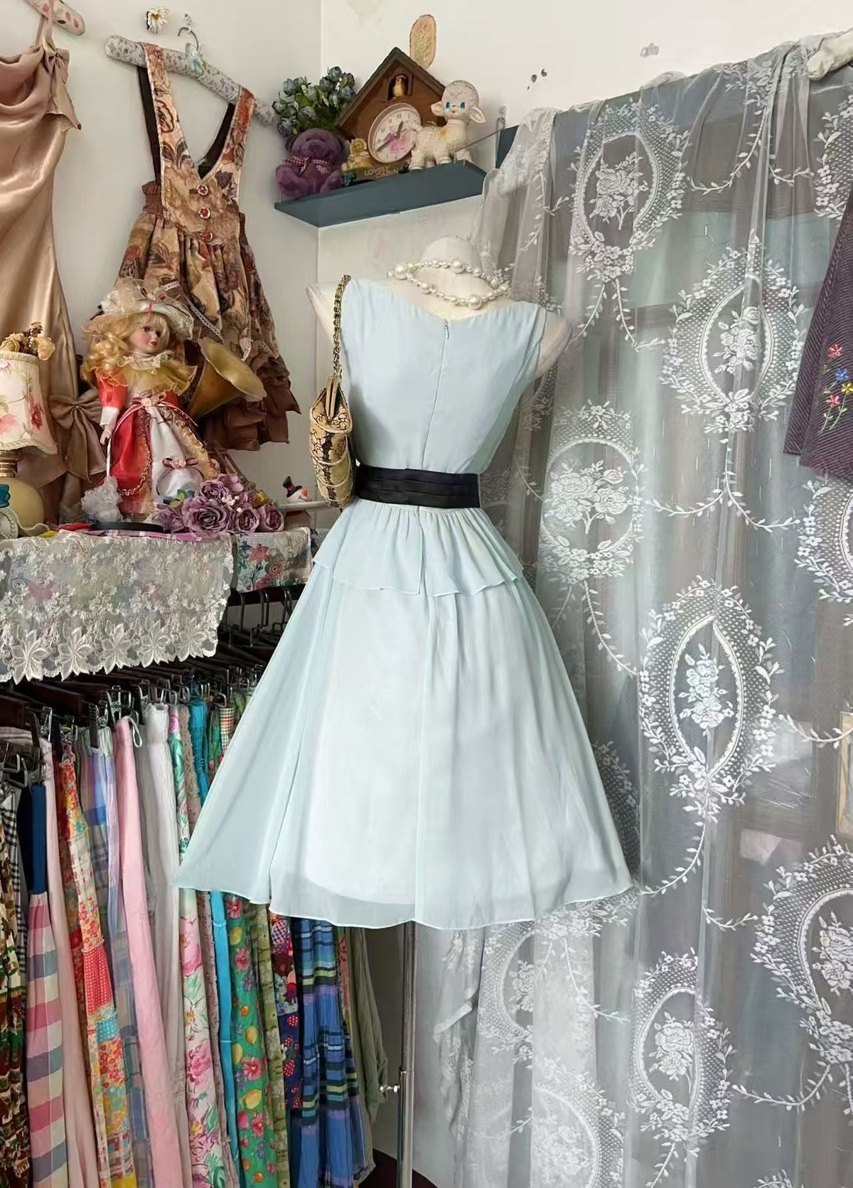 A Line Short Chiffon Homecoming Dress Retro Party Dress J10872