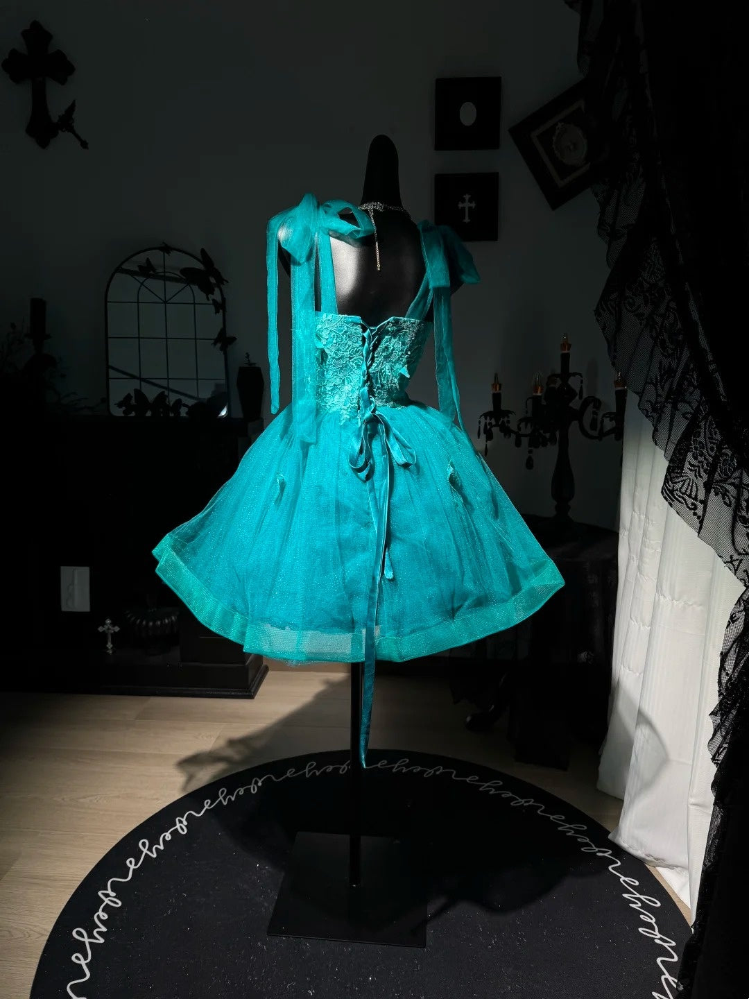 A-Line Turquoise Tulle Homecoming Dress Short Birthday Dress