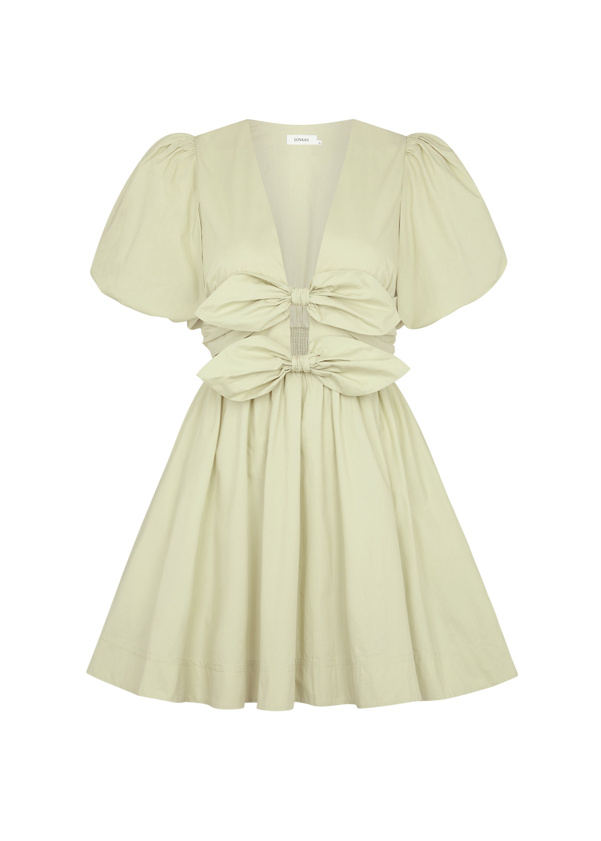 Bow Cutout Lace - Up Mini Dress
