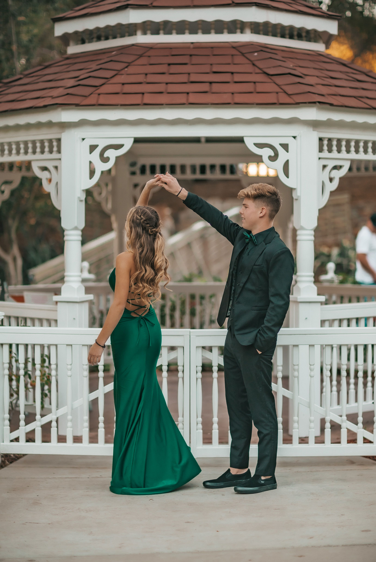 Classy Green Mermaid Prom Dress Lace-up Back Green Evening Dress Y5449 - View 2 | VelvetHem