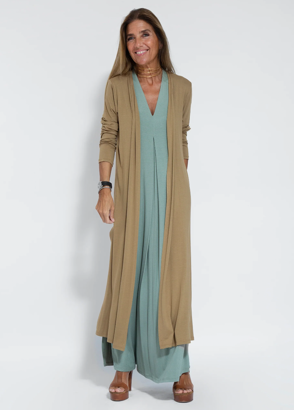 Paulette Aesthetic Long Dress with Vest Chic Silhouette Collection