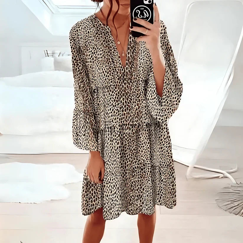 Wilhelmina Timeless Flowy Leopard Print Dress Boutique Collection