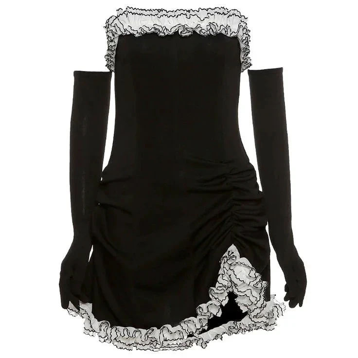 Irregular Strapless Homecoming Dress Sexy Cocktail Dress (ZD11390)