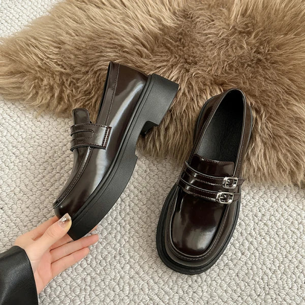 Fur Soft Casual Round Toe Shallow Mouth AllMatch Low Heels Dress Oxfords Loafers