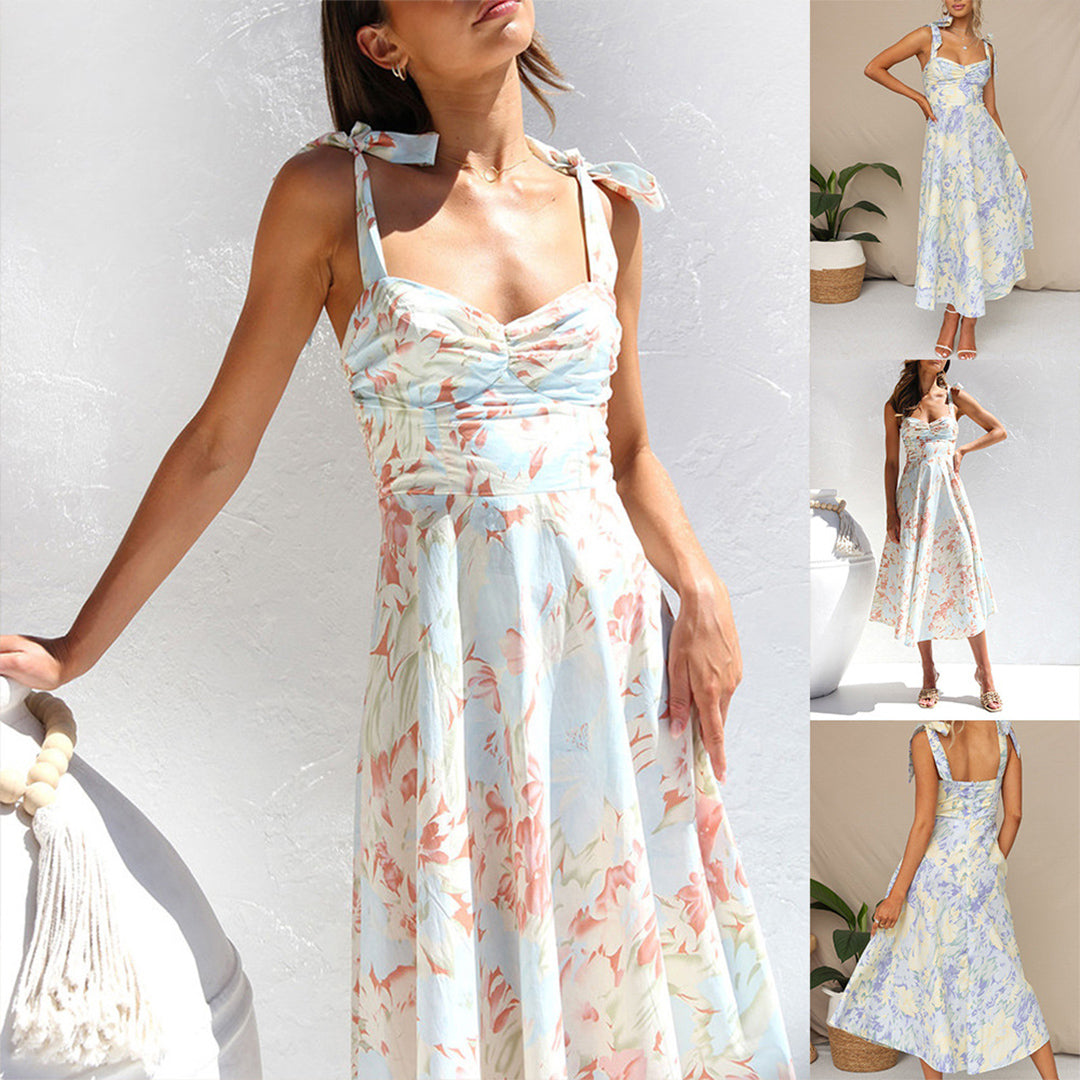 Orva Fashionable Floral Midi Dress for Women Modern Chic Style