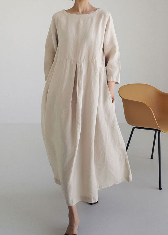 White Flower Print Cotton Dresses Pockets Patchwork Summer
