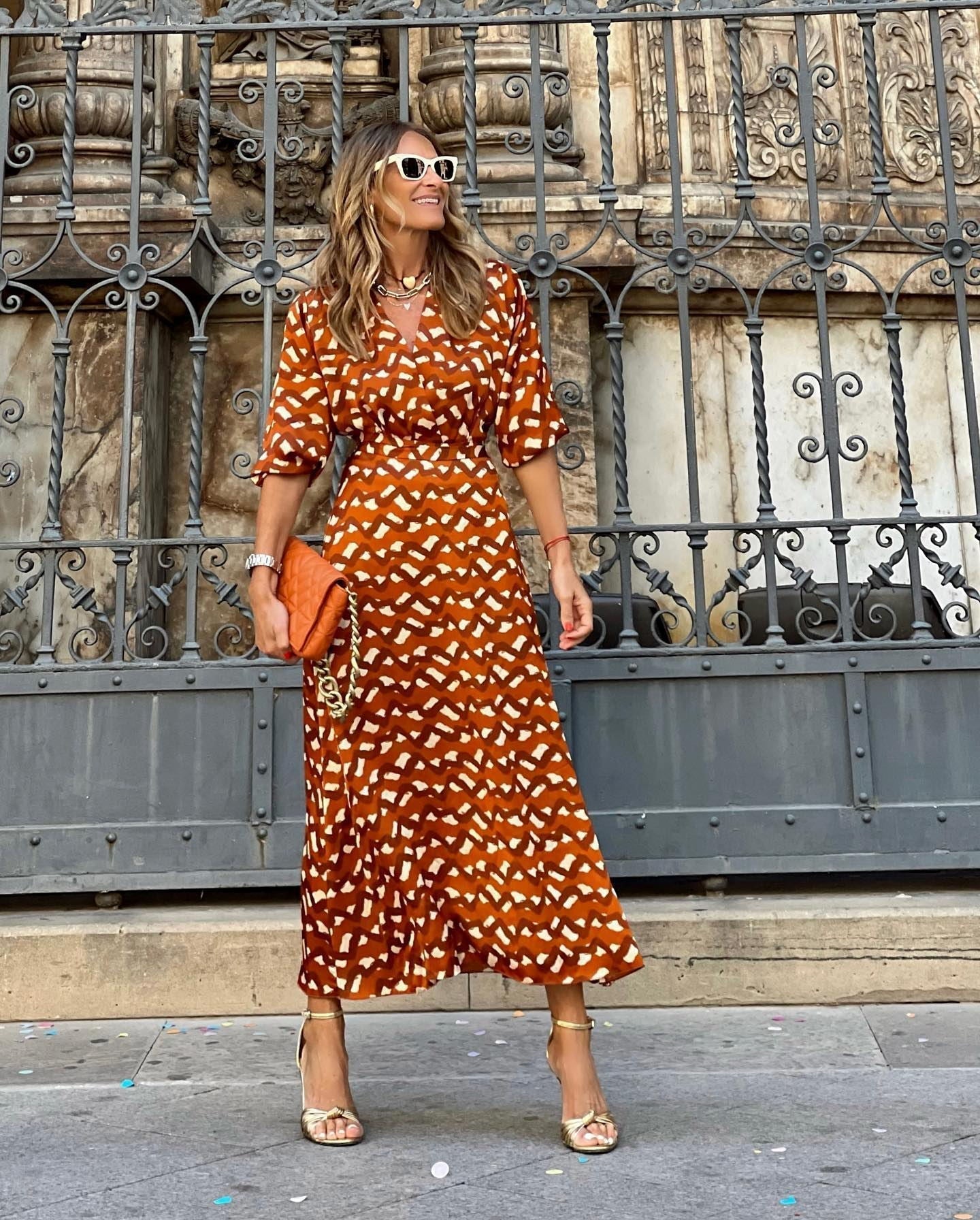 Casual Digital Printing Long Sleeve Casual Dress