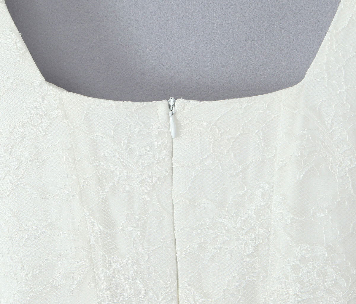 Lace Stitching Elegant Lady Lotus Rhizome Node Solid Color Dress Short Dress