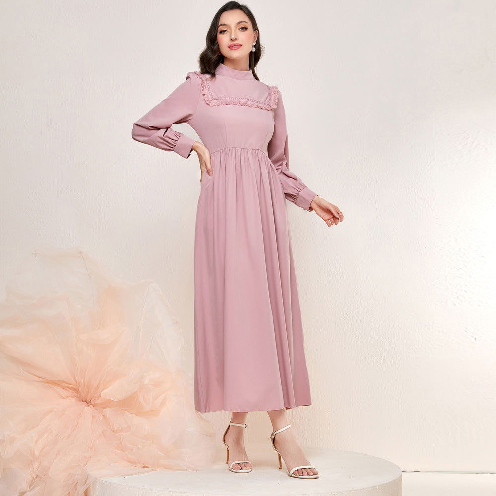 Elegant Stitching Tassel High Waist Dress